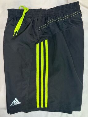 Adidas Climalite Running Shorts Men’s Medium Black Neon Stripe 7” Inseam